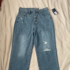 Universal Thread Distressed Button Straight Leg Jeans